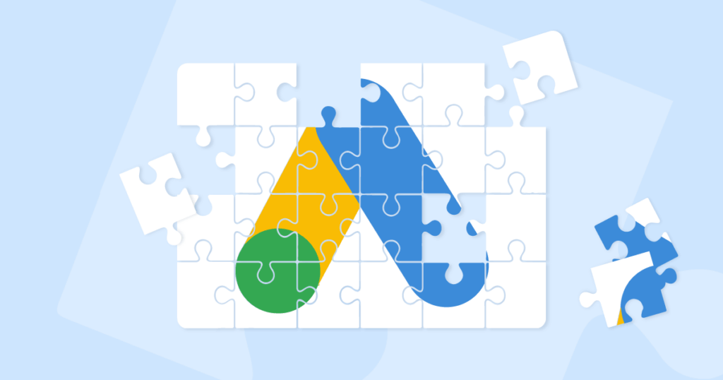 Puzzle pieces forming the Google Ads logo, representing Google Ads campaign optimization strategies.